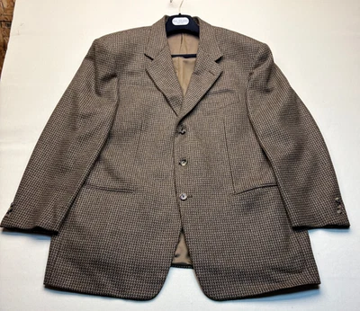 Blazer pata de gallo Ermenegildo Zegna mezcla lana cachemir hecho en Italia 48R Foto 1 de 4