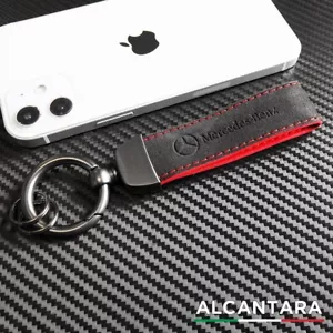 Mercedes-Benz Fashion Alcantara Suede Car Key Fob Keychain Strap Ring Gift Decor - Picture 1 of 3