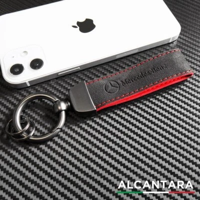 Mercedes-Benz Fashion Alcantara Suede Car Key Fob Keychain Strap Ring Gift Decor - Image 1 of 3