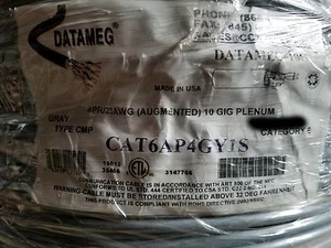 Cable CCT/Datameg CAT6AP4 23/4P aumentado Cat6A 10GX 10G gris pleno/100 ft - Imagen 1 de 8
