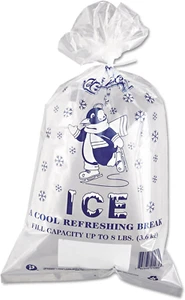 Inteplast Group IC1120 Ice Bag, 11 X 20, 8Lb Capacity, 1.5Mil, Clear/Blue, 1000/ - Picture 1 of 3