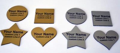 WAROFFICE Custom Personalised Shaped Engraved Name Badge Plastic, Metal or Magnet Clip