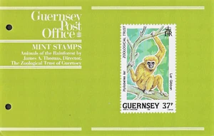 GUERNSEY 1989 ANIMALS OF THE RAINFOREST SET OF 5 Presentation Pack + FDC - Picture 1 of 8