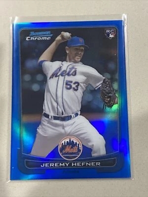 2012 Bowman Draft Chrome Blue Refractor /250 Jeremy Hefner #42 Rookie RC - Image 1 of 2