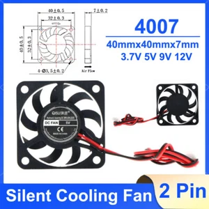 40mm DC Fan 4007 Brushless Silent Cooling Fan Cooler DC 3.7V 5V 9V 12V 2 Pin - Picture 1 of 9