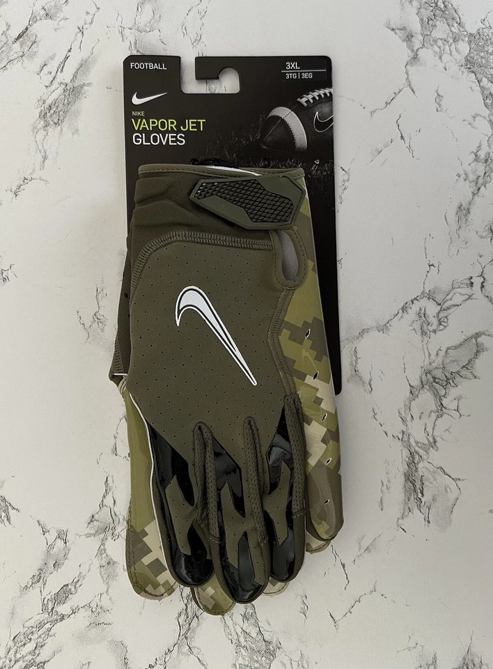 Guantes de fútbol americano Nike Vapor Jet NFL camuflados EE. UU. para hombre talla 3XL Ohio Okhlahoma Georgia Foto 1 de 4