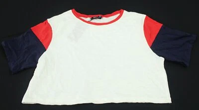 Nasty Gal 女式 S/S 基本款 Wait For It 裁剪 T 恤 AN3 白色小号全新带标签 — 第 1/3 张图片