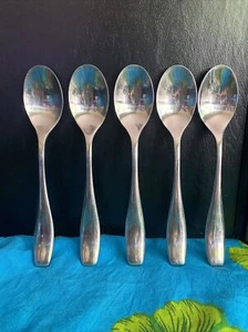 5 RETRONEU Symphony STAINLESS Steel FLATWARE Dinner Spoons - Picture 1 of 12