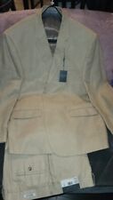 Italian Tan / Beige Linen Suit 48R With 42W X 34L Slack