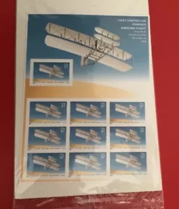 First Flight - KittyHawk, NC-full pane, never opened- 10 .37 cent stamps - Picture 1 of 3