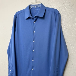 Ministry of Supply Shirt Mens M Blue Apollo Slim Long Sleeve Performance - Picture 1 of 17