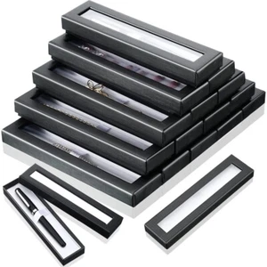 16 Pieces Empty Pen Gift Box Black Cardboard Case with Clear Window for7853 - Picture 1 of 5