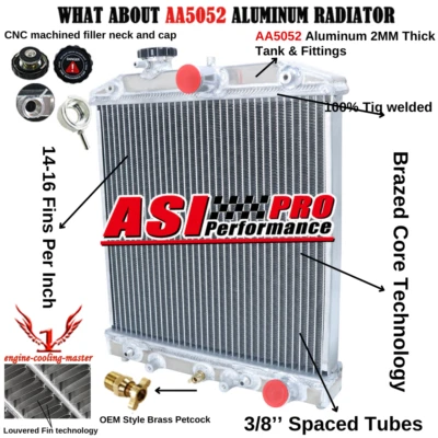 RADIADOR DE ALUMINIO PARA HONDA CIVIC D15 D16 EK 1992-2000 1994 ACURA INTEGRA AT Foto 1 de 4