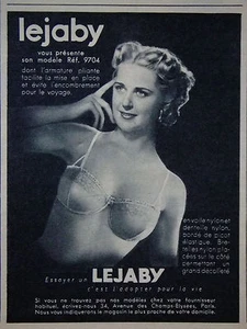 PUBLICITÉ DE PRESSE 1952 SOUTIEN-GORGE LEJABY MODÈLE 9704 - ADVERTISING - Picture 1 of 1