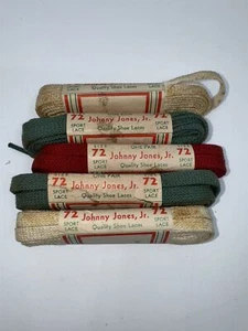 5er Set Vintage Johnny Jones Jr. Qualitäts Schnürsenkel rot, weiß, grün Gr. 72 - Bild 1 von 6
