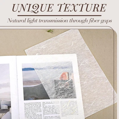 A4 Mulberry Paper 20 Sheets Natural Rice Paper for Decoupage, Writing, Painti... - Image 1 of 4