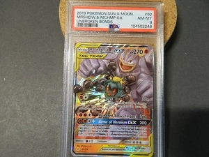 Marsadow & Machamp GX 2019 Sun & Moon Unbroken Bonds Pokemon  82/214 PSA 8 - Picture 1 of 4