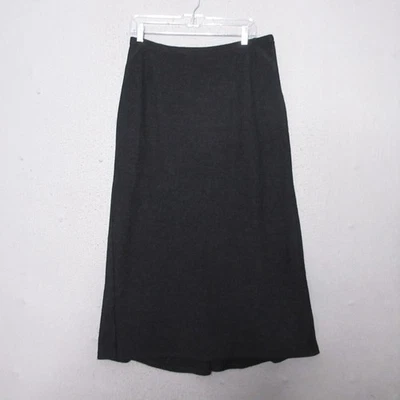 Vintage Eileen Fisher Skirt Medium Gray Midi Knit  Lagenlook Comfort Pull On - Image 1 of 4