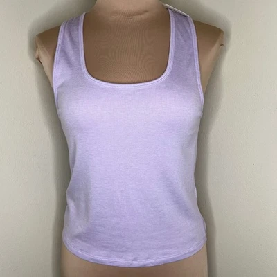 Fabletics RestoreKnit Ribbed Tank Top Large Womens Purple Minimalist Leisure New - Image 1 of 4