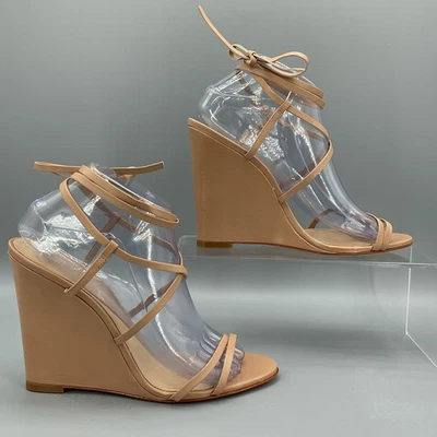 Sandalias de cuña Schutz para mujer Deonne de cuero napa beige talla 9,5B Foto 1 de 4