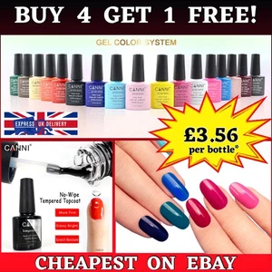 Nail Gel Polish Colours CANNI® Base Top Varnish Soak Off UV LED Colour 7.5ml UK - Picture 1 of 193