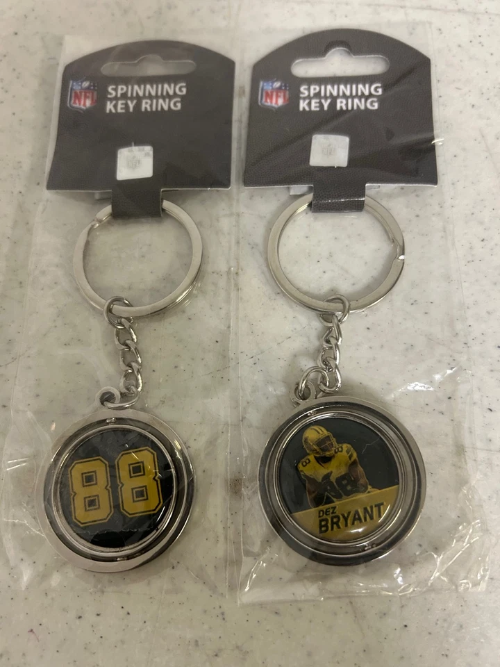 Juego de 2 llaveros giratorios Dallas Cowboys NFL Dez Bryant #88 Foto 1 de 1