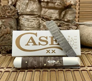 Case XX USA 2024 Natural Maple Burl 15092 Ladder Damascus Razor Barlow Knife - Picture 1 of 4