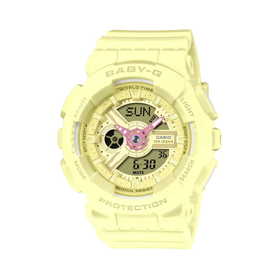 G-Shock BA110AH-9A BABY-G Colores Pastel Suave Amarillo Ana-Digi Damas Foto 1 de 1