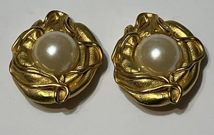 Kunstperlen Nest Cabochon vergoldet Clip auf Ohrringe  - Bild 1 von 2