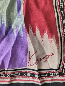 Kenzo Vintage Damen Schal, mehrfarbig abstrakter Druck durchsichtig 58" x 9,5" - Bild 1 von 4