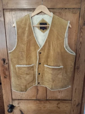 vintage suede leather Gateway Collection waistcoat Sz L - Image 1 of 4