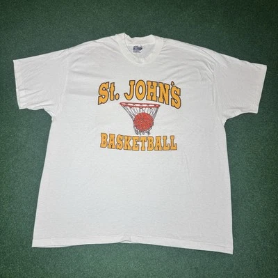 80s 90s St John’s University Red Storm Basketball T-shirt rare NCAA queens NY 2X - Image 1 of 4