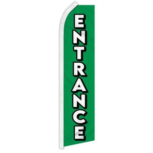 Bandera Publicitaria Entrada (Verde) Swooper Entra Aquí Bandera para Empresas - Imagen 1 de 7