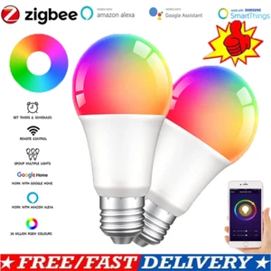 Tuya Zigbee LED Smart Light Bulb E27 RGBCW 18W Lamp Smart Life For Alexa Google - Picture 1 of 15