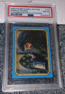 2002 HARRY POTTER THE CHAMBER OF SECRETS STICKERS #151 RUBEUS HAGRID POP 1 PSA 8 - Picture 1 of 2