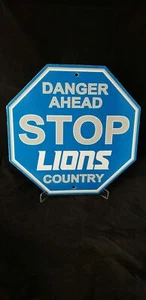 DETROIT LIONS DANGER Sign 12x12 Plastic Stop Style PATRIOT COUNTRY - Picture 1 of 1