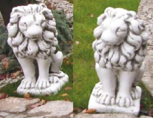 2 Löwen Set (S251+S252) Torwächter Gartenfiguren Statuen Deko Steinguss 44 cm - Bild 1 von 1