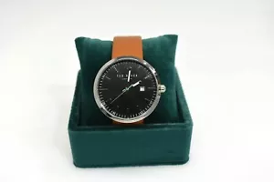 Nuevo Reloj Ted Baker Cuero Marrón SS Esfera Negra 0031561 $175 - Imagen 1 de 4