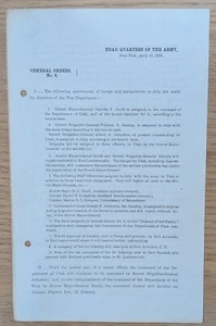 General Order No. 8 April 15, 1858 Signed by Irvin McDowell - Picture 1 of 2