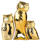 3pcs Owl Shaped Figurine Desktop Ornament Porcelain Craft Owl Figurine Adornment