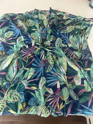 Bleu Rod Beattie Cover Up Size M Navy Palm Print - Imagem 1 de 4