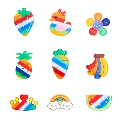 45x Acrylic Rainbow Fruit Duck Crown Charms Cabochons for Crafts Jewelry Making - Image 1 of 4