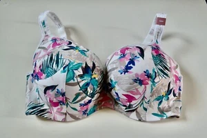 Cacique glatter leicht gefütterter Balconette BH weiß Blüte 42DD - Bild 1 von 10