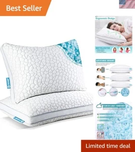 Geschredderte Memory Foam Kissen 2er Pack, Gelkissen zum Schlafen, Kissen King S... - Bild 1 von 9