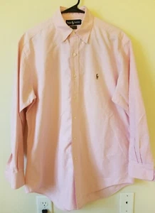 Ralph Lauren Mens Pink Yarmouth Cotton Multicolor Pony Dress Shirt Sz 15.5- 32 S - Picture 1 of 4