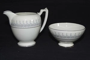Coalport England Avon Cream & Open Sugar Set Bone China Platinum Trim - Picture 1 of 4
