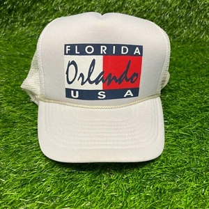 Vintage Mohrs Orlando Florida USA Snapback Baseball Trucker Mütze weiß Cap Mesh - Bild 1 von 4