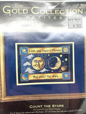 Dimensions Embroidery Kit The Gold Collection Petites Count The Stars NIP - Image 1 of 4