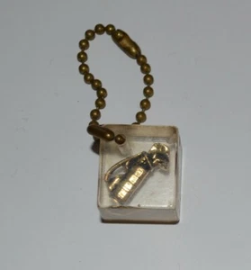VTG 1960s Keychain Golf Clubs in Clear Plastic Cube - Picture 1 of 2