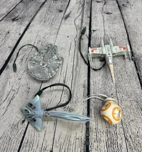 Star Wars Hallmark Ornament Lot Millennium Falcon 1996 X-Wing 1998 & Gungan 2000 - Picture 1 of 6